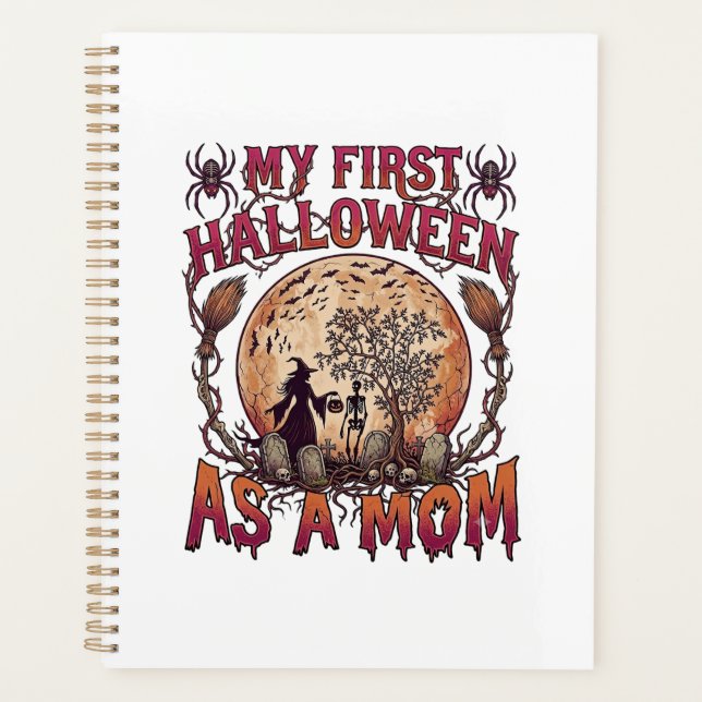 Erstes Halloween als Hexenmutter Skelett Mond_1 Planer (Vorderseite)