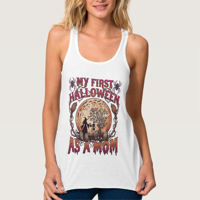 Erstes Halloween als Hexenmutter Skelett Mond_1 Tank Top (Vorderseite)