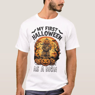 Erstes Halloween als Mama Kürbis Vogelscheuche Bab T-Shirt