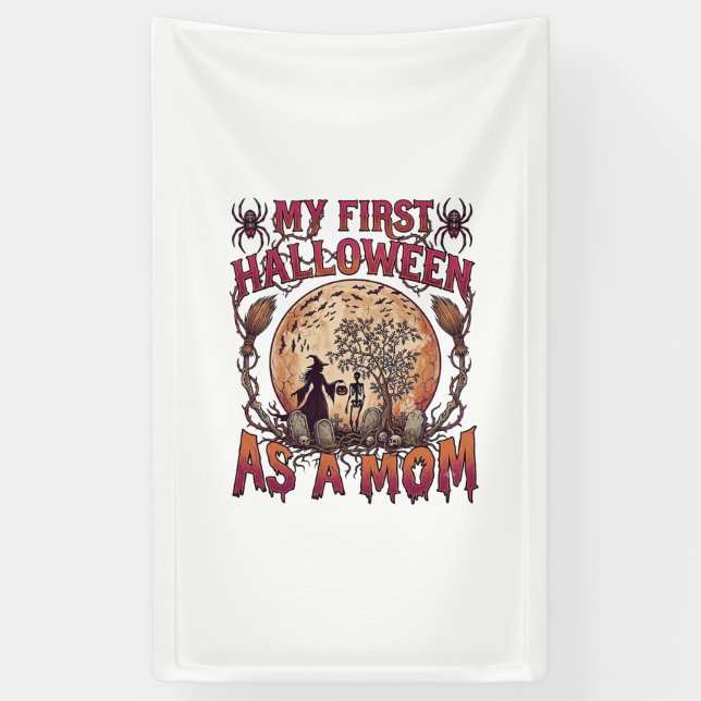Erstes Halloween als Mutter Hexe Skelett Mond_1 Banner (Vertikal)
