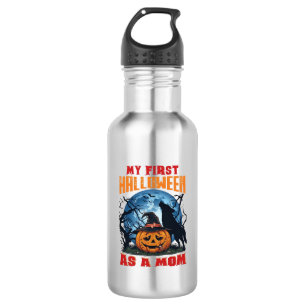 Erstes Halloween als Mutter Kürbis Wolf Mond_1 Edelstahlflasche
