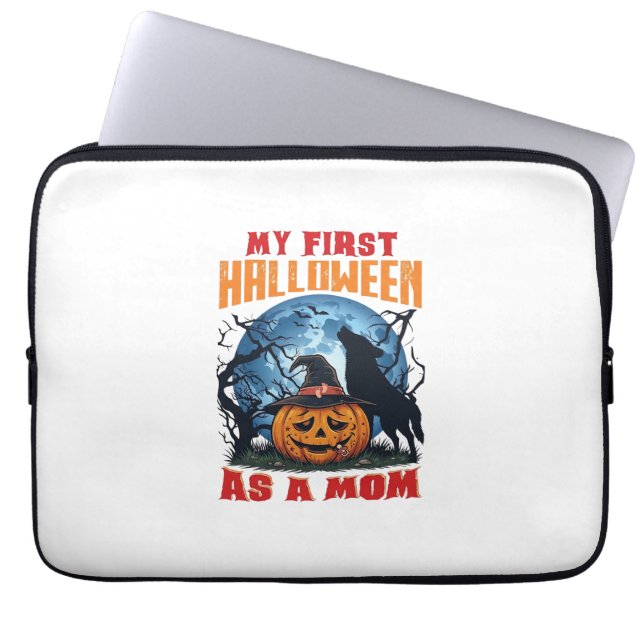 Erstes Halloween als Mutter-Kürbis-Wolfmond_1 Laptopschutzhülle (Vorderseite)