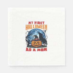 Erstes Halloween als Mutter Kürbiswolfmond_1 Serviette