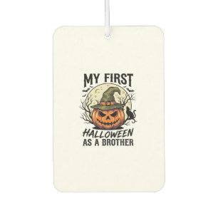 Erstes Halloween Bruder Vintage-Kürbis-Mond-Shirt Autolufterfrischer