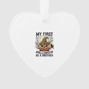 Erstes Halloween Bruder Vintage Kürbis Mond Shirt Ornament