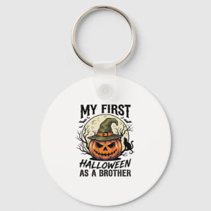 Erstes Halloween Bruder Vintage Kürbis Mond Shirt Schlüsselanhänger