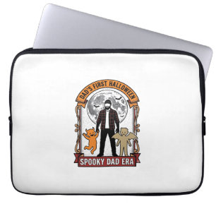 Erstes Halloween Dad Shirt Vintage Gruselige Famil Laptopschutzhülle