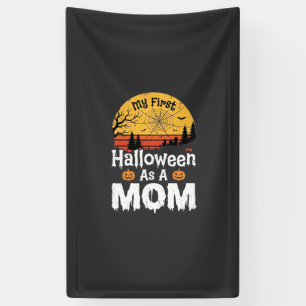 Erstes Halloween Mama Vintage Sonnenuntergang Desi Banner