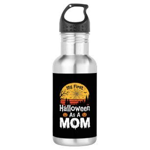 Erstes Halloween Mama Vintage Sonnenuntergang Desi Edelstahlflasche