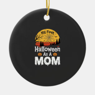 Erstes Halloween Mama Vintage Sonnenuntergang Desi Keramik Ornament