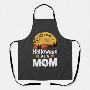 Erstes Halloween Mama Vintage Sonnenuntergang Desi Schürze