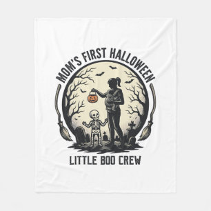 Erstes Halloween-Mama-Vintage-Spooky-Moon-Shirt_1 Fleecedecke