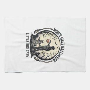Erstes Halloween-Mama Vintage-Spooky-Moon-Shirt_1 Geschirrtuch