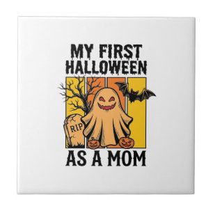 Erstes Halloween-Mutter-Shirt Vintage-Geister-Desi Fliese