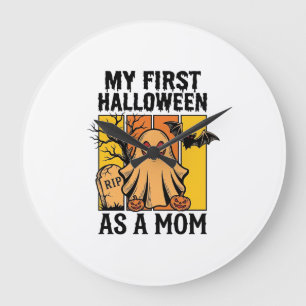 Erstes Halloween-Mutter-Shirt Vintage-Geister-Desi Große Wanduhr