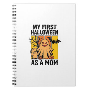 Erstes Halloween-Mutter-Shirt Vintage-Geister-Desi Notizblock