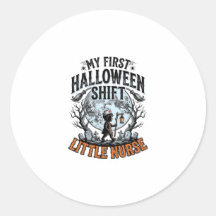 Erstes Halloween-Nurse-Spooky-Moon-Kostüm für Säug Runder Aufkleber