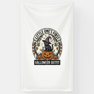 Erstes Halloween-Outfit Vintage Schwarze Katze Kür Banner