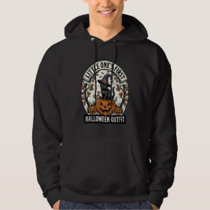 Erstes Halloween-Outfit Vintage Schwarze Katze Kür Hoodie