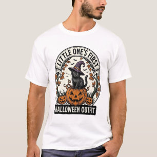 Erstes Halloween-Outfit Vintage Schwarze Katze Kür T-Shirt
