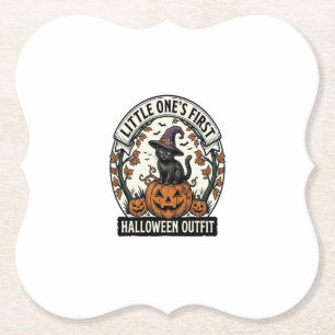 Erstes Halloween-Outfit Vintage Schwarze Katze Kür Untersetzer