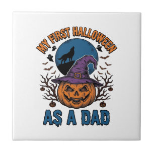 Erstes Halloween Papa Vintage Kürbis Wolf Shirt_1 Fliese