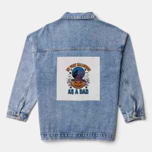 Erstes Halloween Papa Vintage Kürbis Wolf Shirt_1 Jeansjacke