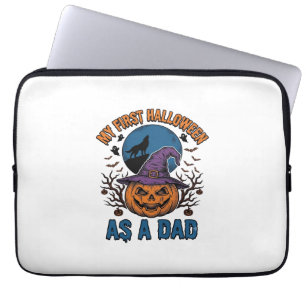 Erstes Halloween Papa Vintage Kürbis Wolf Shirt_1 Laptopschutzhülle