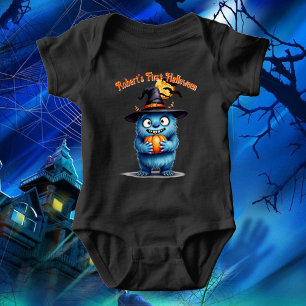 Erstes Halloween Süßes Monster Anpassen Name Baby Strampler