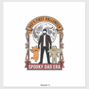 Erstes Halloween-Vater-Shirt Vintage-spooky-Famili Aufkleber