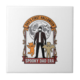 Erstes Halloween-Vater-Shirt Vintage-spooky-Famili Fliese