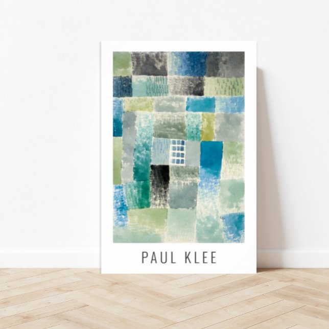 Erstes Haus in einer Siedlung (1926) Paul Klee Poster (Paul Klee, modern art, customized art, affordable art, printable art, fine art, wall art, famous art)