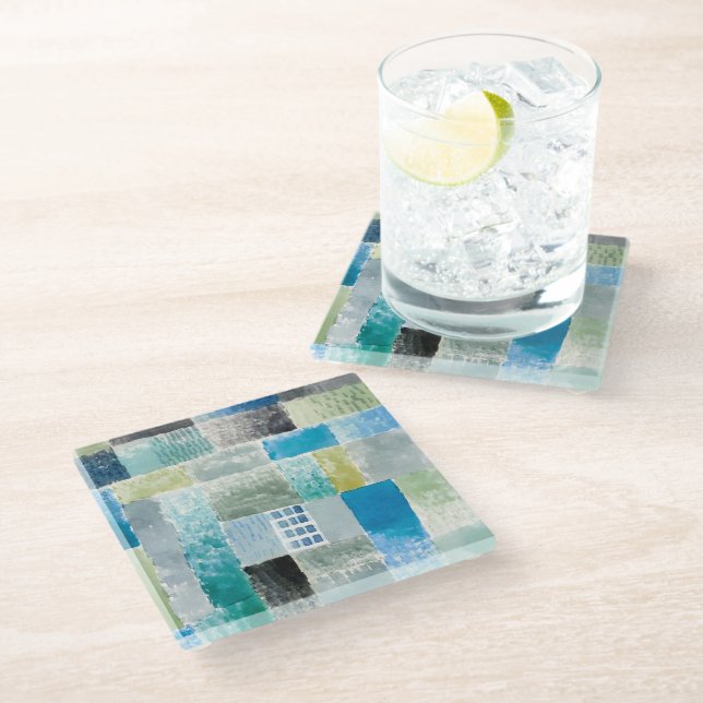 Erstes Haus in einer Siedlung - Paul Klee - Glasuntersetzer (Schrägansicht)