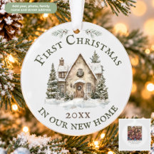 Erstes Haus Neues Zuhause Ornament Wasserfarbe Cot