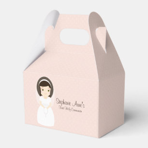 Erstes heilige Kommunions-brünettes Mädchen Geschenkschachtel