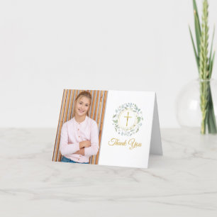 Erstes Heiliges Kommunion Foto Danke sagen Lorbeer