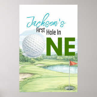 Erstes Hole-in-One Golf Geburtstagsplakat Poster