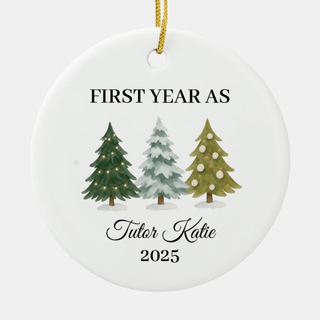 Erstes Jahr als Tutor, Tutor-Schmuck Keramik Ornament (Vorne)