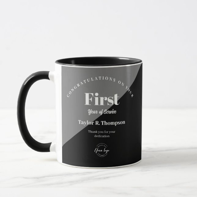 Erstes Jahr der Dienstleistung personalisiertes Ge Tasse (Links)