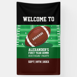 Erstes Jahr Down Football 1. Geburtstagsfeier-Tick Banner