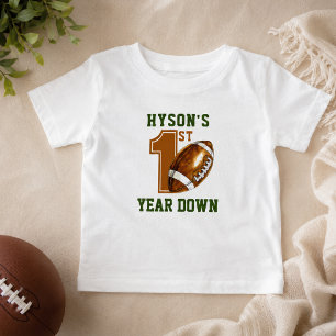 Erstes Jahr Down Fußball 1. Geburtstagsfeier Baby T-shirt
