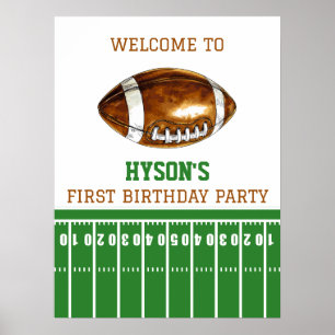 Erstes Jahr   Fußball 1. Geburtstag Party Poster