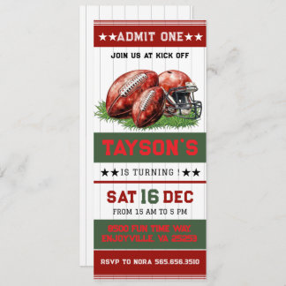 Erstes Jahr Fußball Ticket 1. Geburtstag Party Einladung