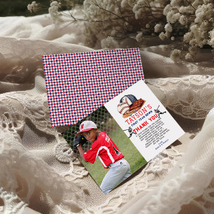 Erstes Jahr im Baseball 1. Geburtstag Dankeskarte