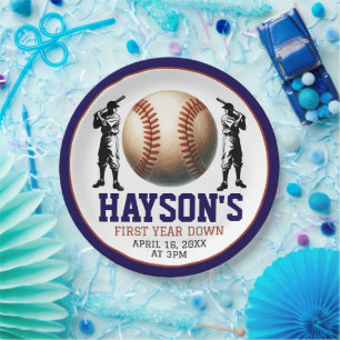 Erstes Jahr im Baseball 1. Geburtstag Party Pappteller