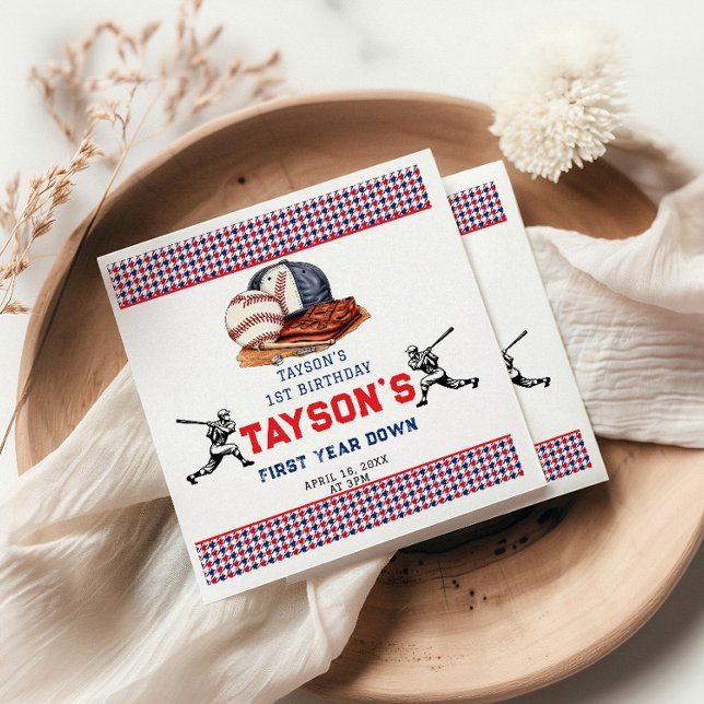 Erstes Jahr im Baseball 1. Geburtstag Party Serviette (Von Creator hochgeladen)