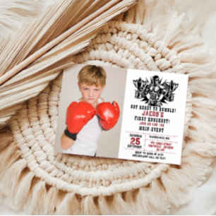 Erstes Knockout Boxing Foto Geburtstag Einladung