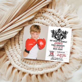 Erstes Knockout Boxing Foto Geburtstag Einladung