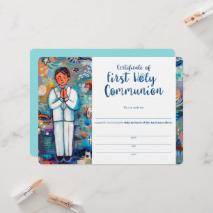 Erstes Kommunalzeugnis für katholischen Jungen Karte