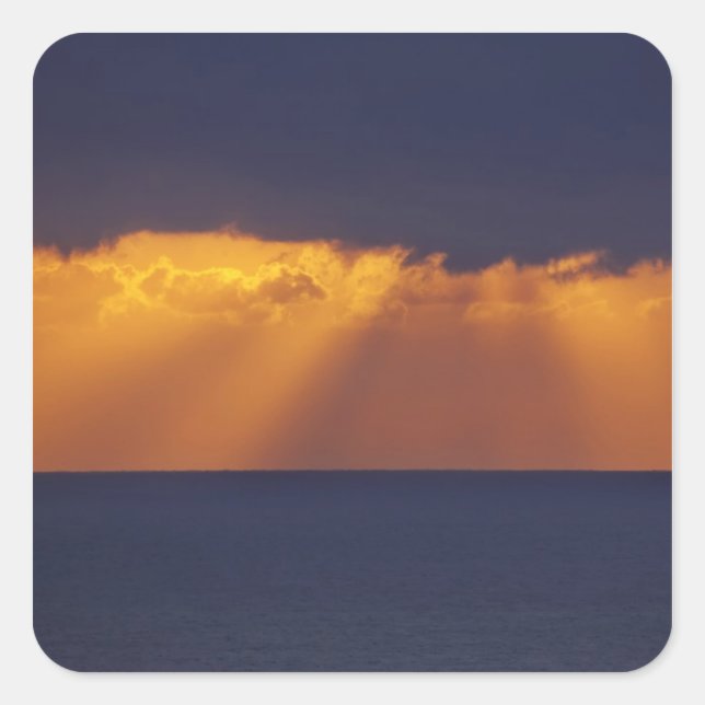 Erstes Licht über Tasman Sea, Australien Quadratischer Aufkleber (Vorderseite)